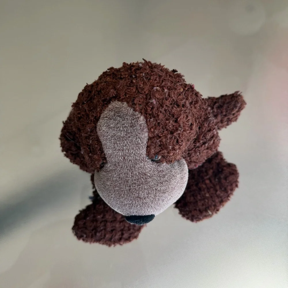 Russ Berrie‎ FLATFOOT Brown Grey Puppy Dog Plush Stuffed Animal 90s Toy